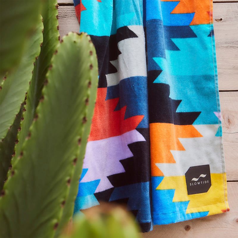 Slowtide Stacked Beach deep pacific towel 4