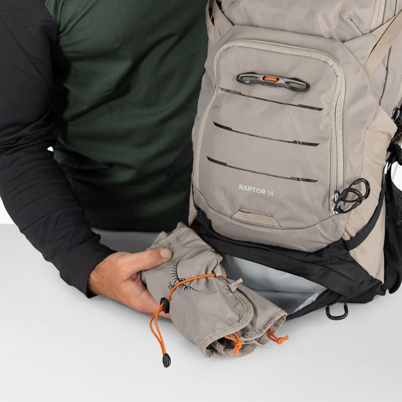 Раница за велосипед Osprey Raptor 14 + 2,5-литров резервоар pediment grey 11