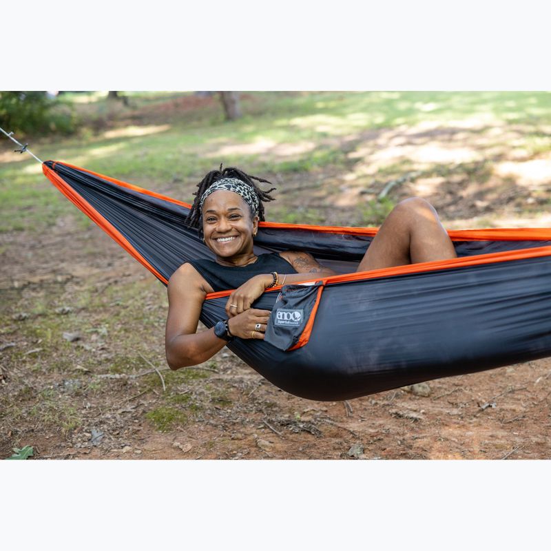 ENO SuperSub Ultralight хамак за туризъм с въглен/оранжев цвят 13