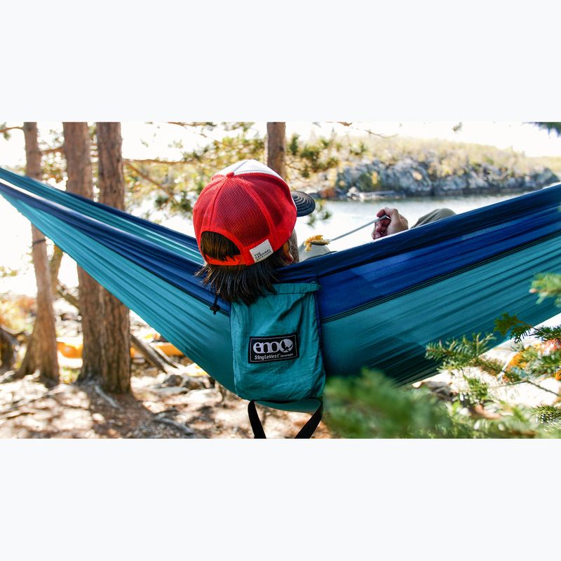 ENO SingleNest seafoam / navy хамак за туризъм 7