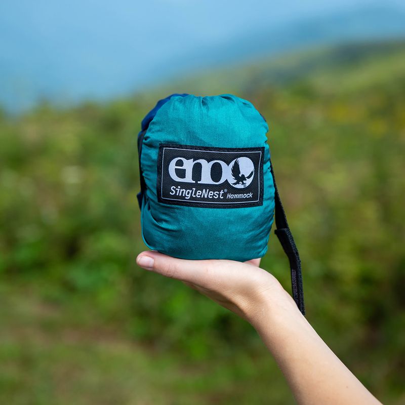 ENO SingleNest seafoam / navy хамак за туризъм 9