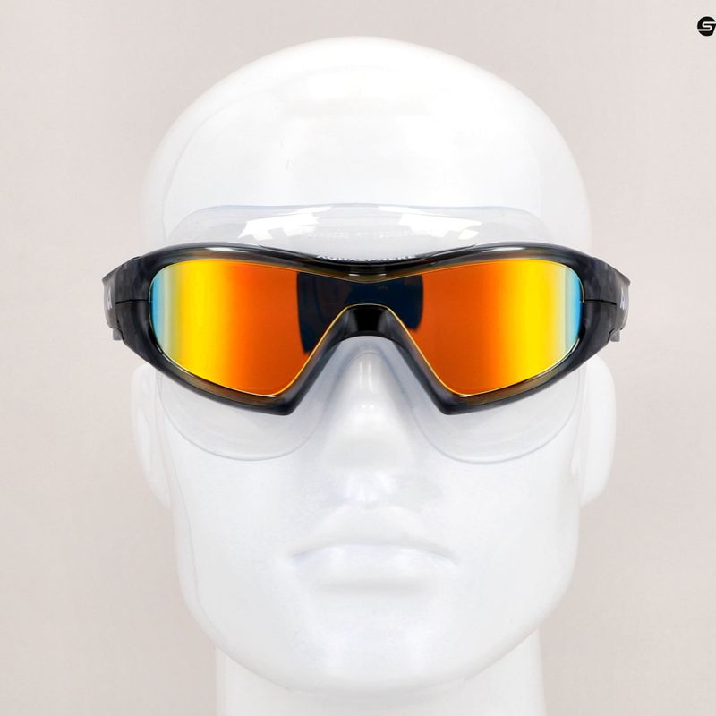 Aquasphere Vista Pro тъмно сива/черна/оранжева титанова маска за плуване MS5591201LMO 8