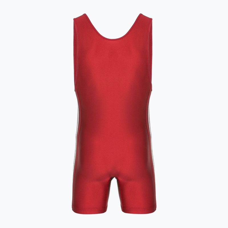 Мъжки гащеризон adidas 3 Stripe Singlet red/white 2