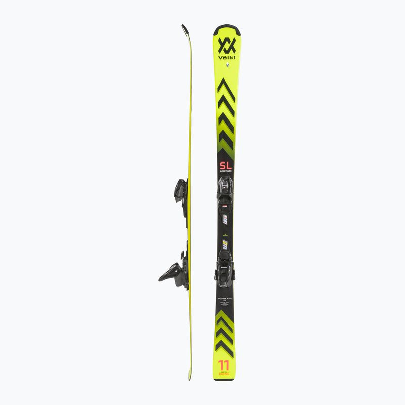 Детски ски за спускане Völkl Racetiger Junior Pro + 7.0 VMotion Jr flo yellow/black 2