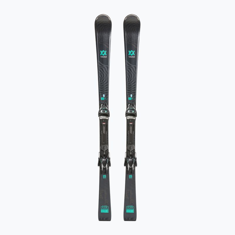 Дамски ски за спускане Völkl Flair SC Carbon + vMotion 11 ALU GW black/teal/silver