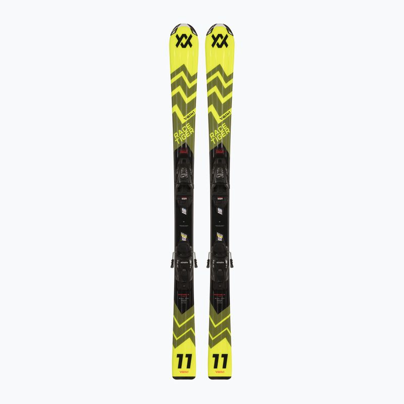 Детски ски за спускане Völkl Racetiger Jr Yellow + Връзки 4.5 VMotion Jr 100-120 cm yellow