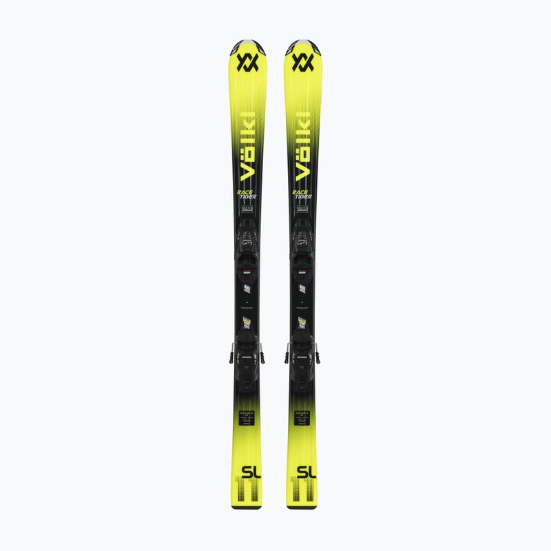Детски пистови ски Völkl Racetiger Jr Yellow + автомати 4.5 VMotion Jr 100-120 cm black