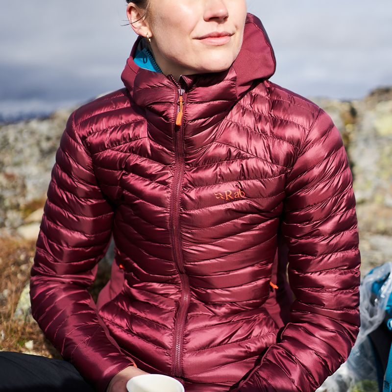 Дамско пухено яке Rab Cirrus Flex 2.0 Hoody maroon QIO-69 9