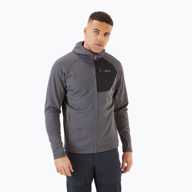 Мъжка поларена блуза с качулка Rab Superflux Hoody grey QFE-89