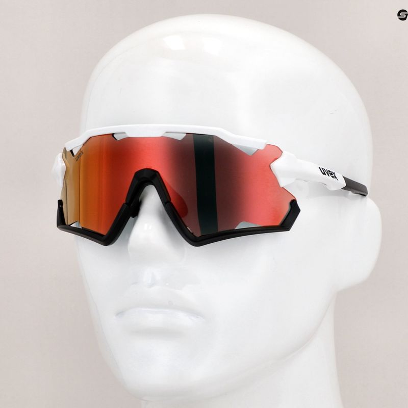 Очила за велосипед UVEX Sportstyle 228 white black/mirror red 53/2/067/8206 11