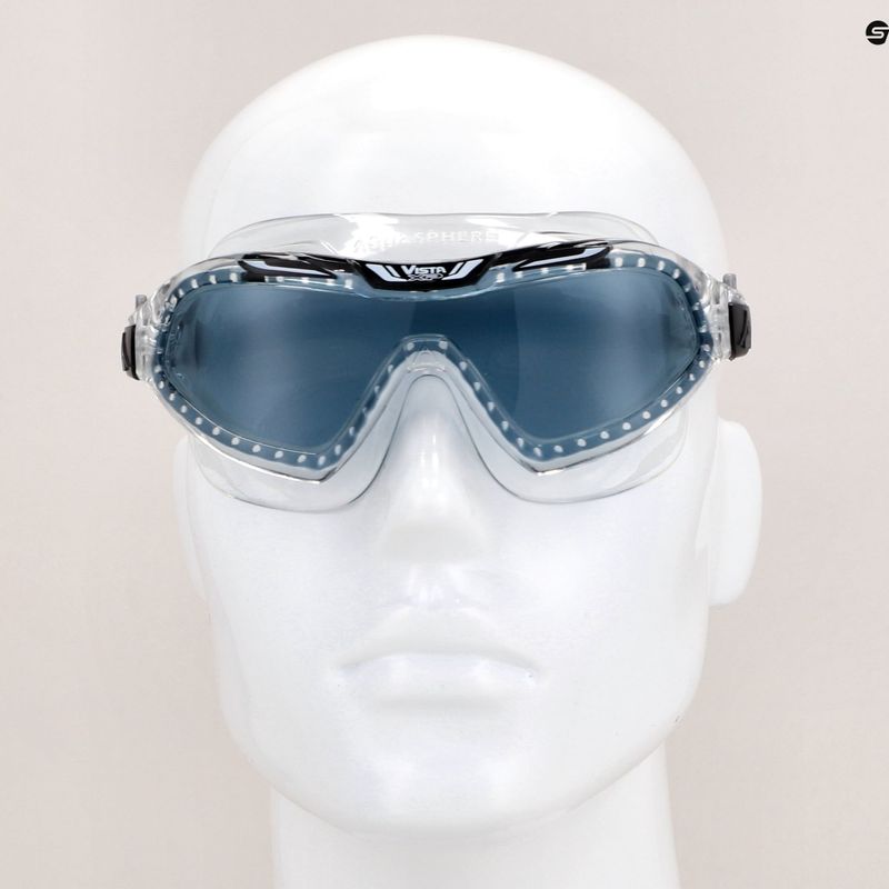 Aquasphere Vista XP прозрачна/черна/огледална димна маска за плуване MS5090001LD 12