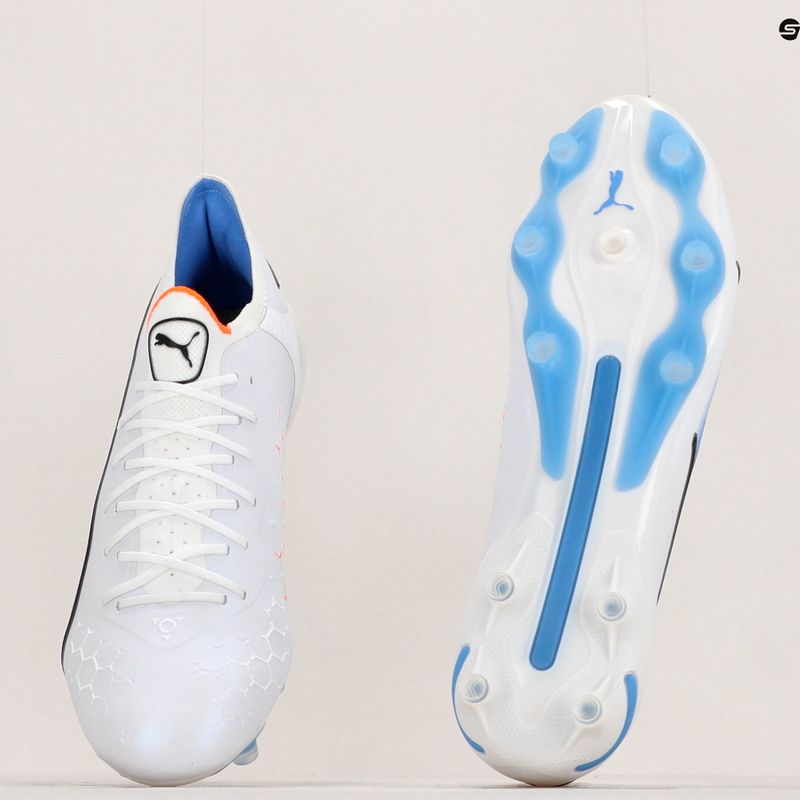 PUMA King Ultimate FG/AG мъжки футболни обувки puma white/puma black/blue glimmer/ultra orange 19