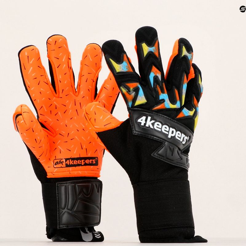4Keepers Equip Flame Nc Вратарски ръкавици черно и оранжево EQUIPFLNC 8