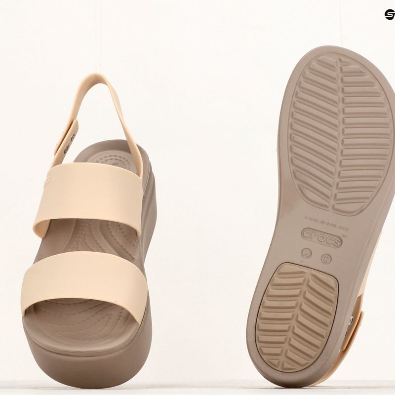 Дамски сандали Crocs Brooklyn Met Low Wedge metal champagne 11