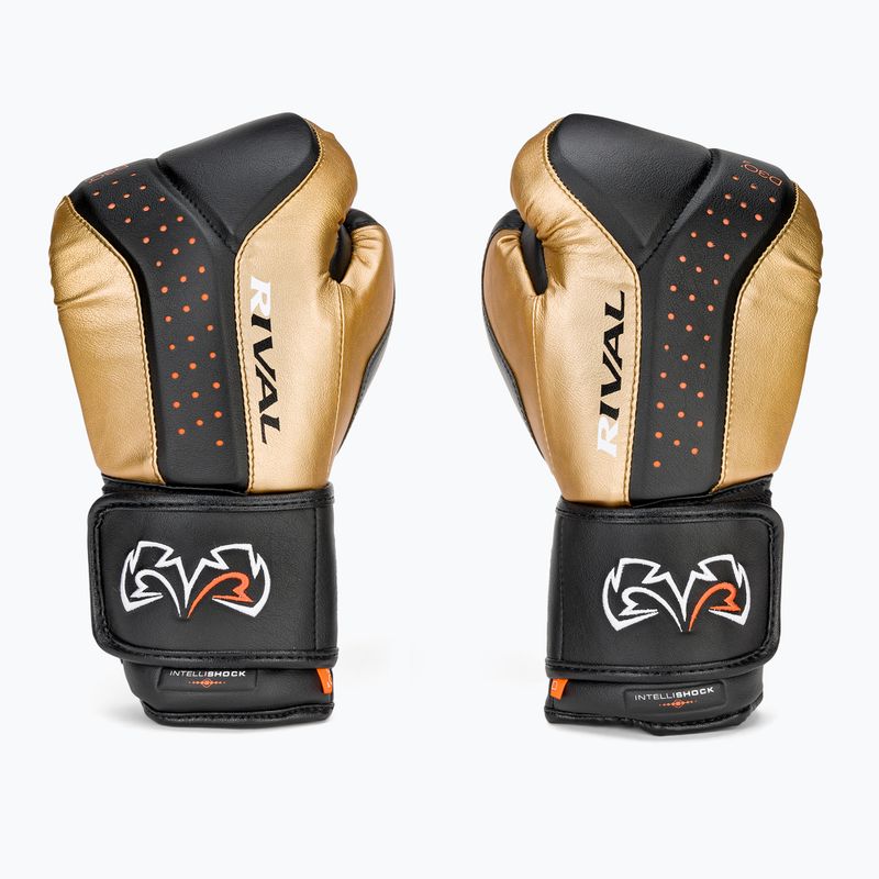 Боксови ръкавици Rival RB10 Intelli-Shock Bag черни/златни 2