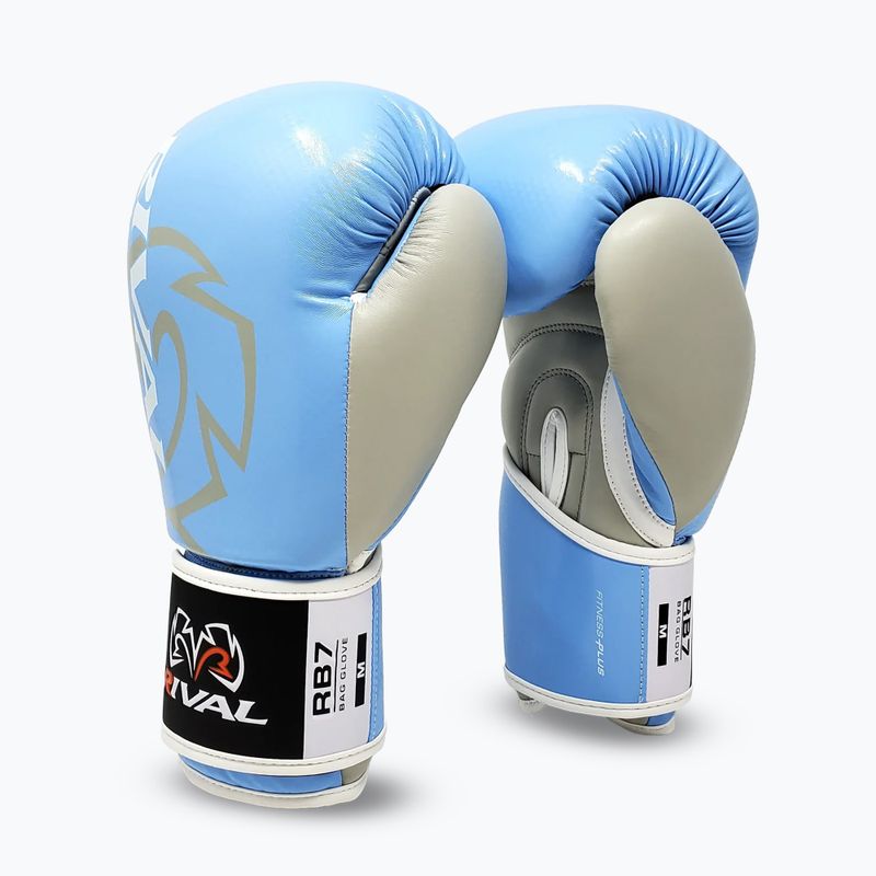 Rival RB7 Fitness Plus Bag бебешко синьо/сиво боксови ръкавици 2
