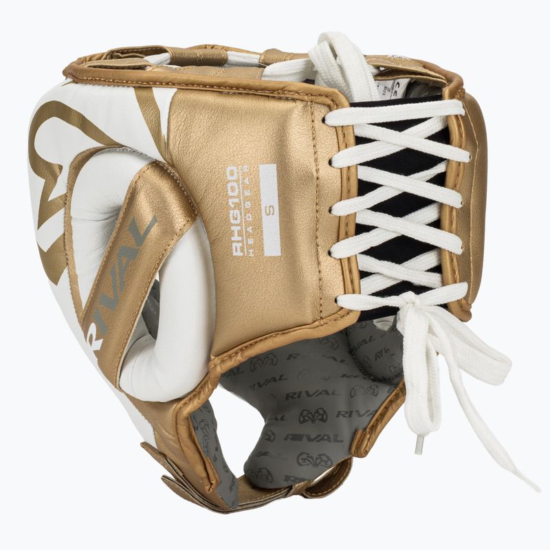 Боксьорска каска Rival RHG100 Professional Headgear white/gold 3