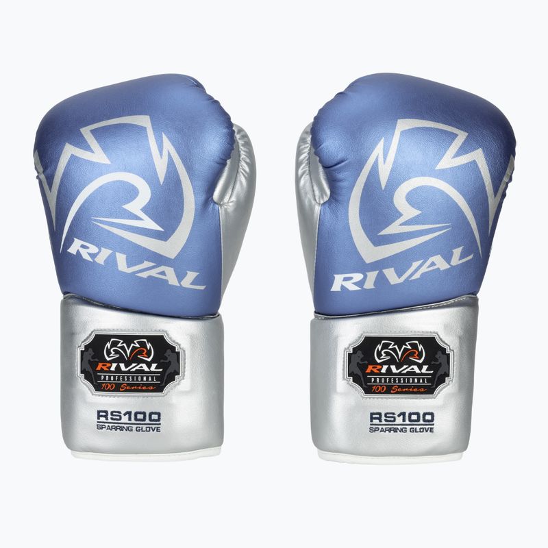 Rival RS100 Professional сини/сребърни боксови ръкавици 2