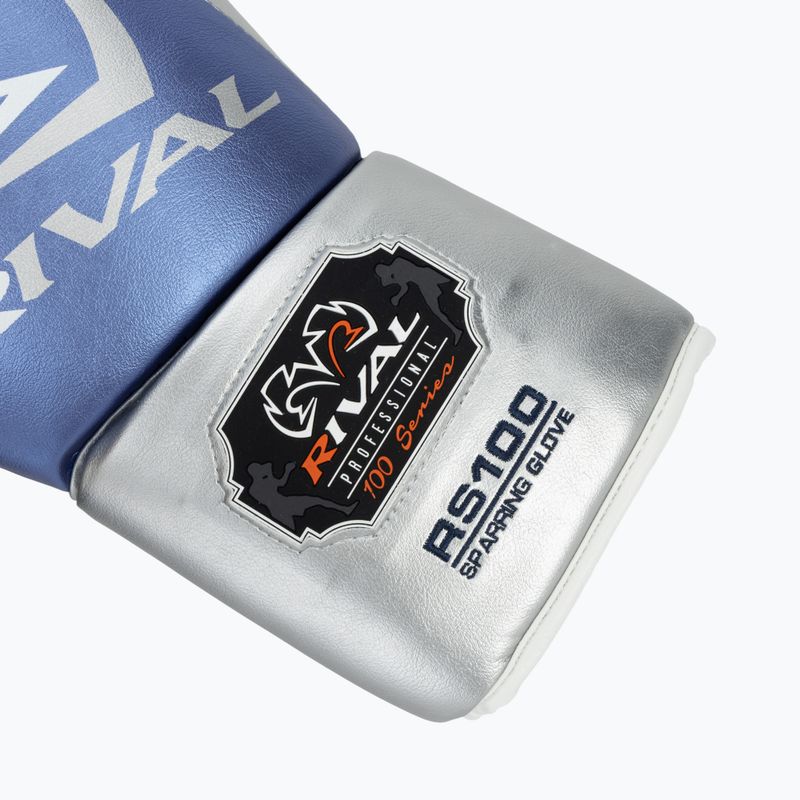 Rival RS100 Professional сини/сребърни боксови ръкавици 6