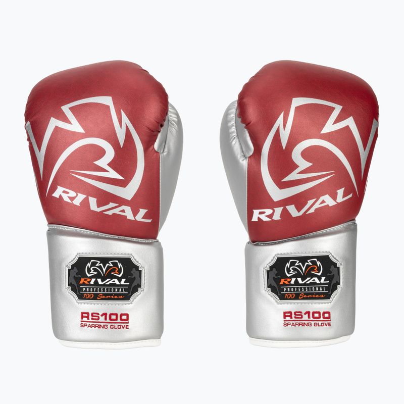 Боксьорски ръкавици Rival RS100 Professional red/silver 2