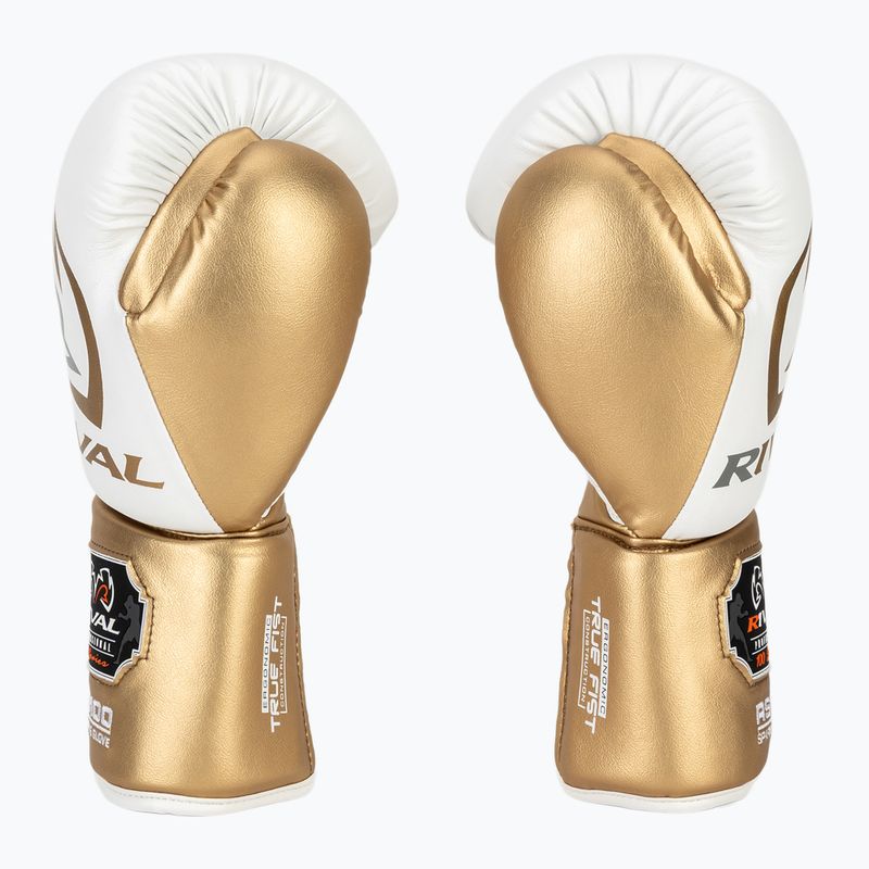 Rival RS100 Professional бели/златни боксови ръкавици 4