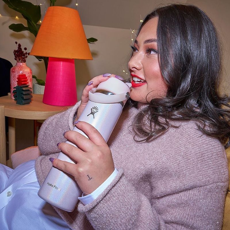 Термобутилка Hydro Flask Wide Mouth with Flex Straw Cap 710 ml glimer pink 4