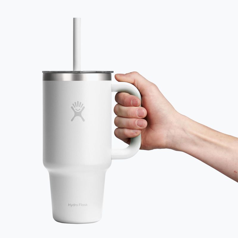 Термо чаша Hydro Flask Travel Tumbler Clear Lid white 5