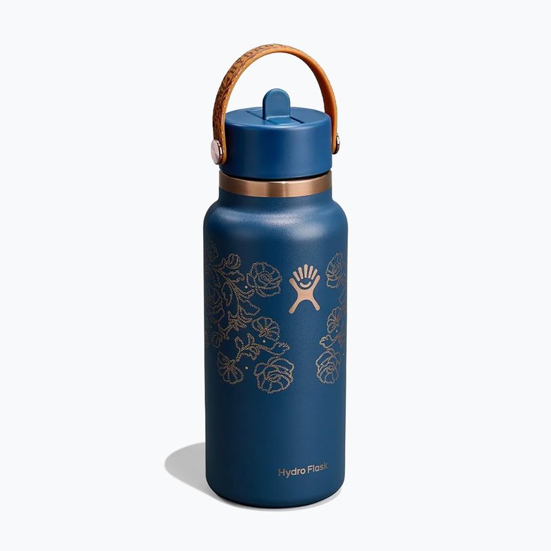 Термобутилка Hydro Flask Wide Mouth с капачка Flex Straw 946 ml western dark blue 2