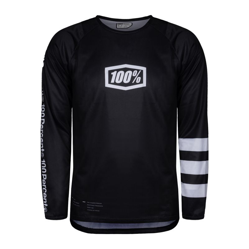 Мъжко колоездачно трико 100% R-Core Jersey LS black STO-41104-011-11