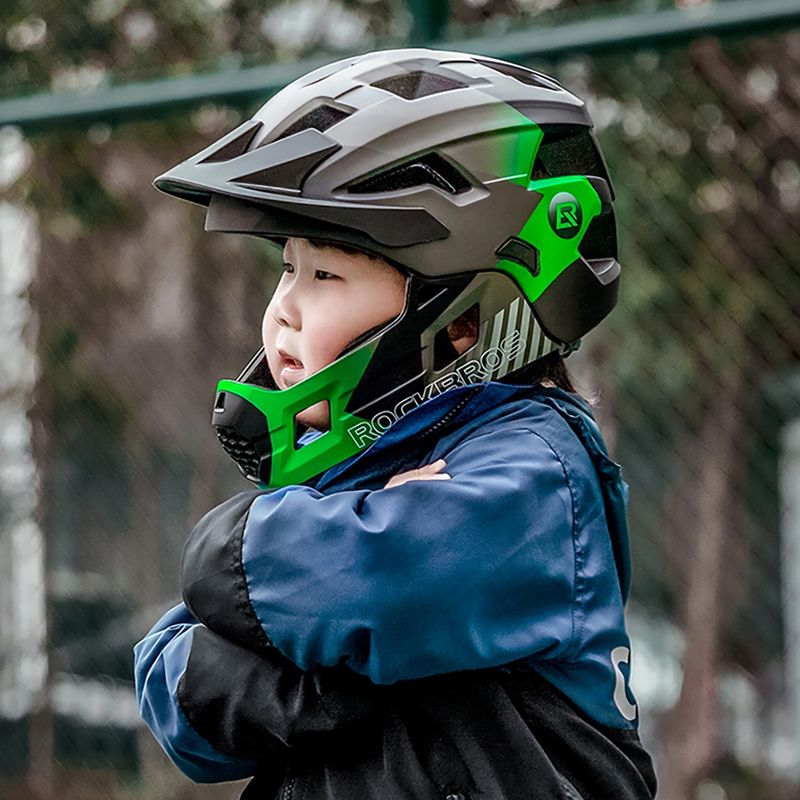 Детска велосипедна каска  Rockbros 10110061003 Kids Helmet black/ti-green 3