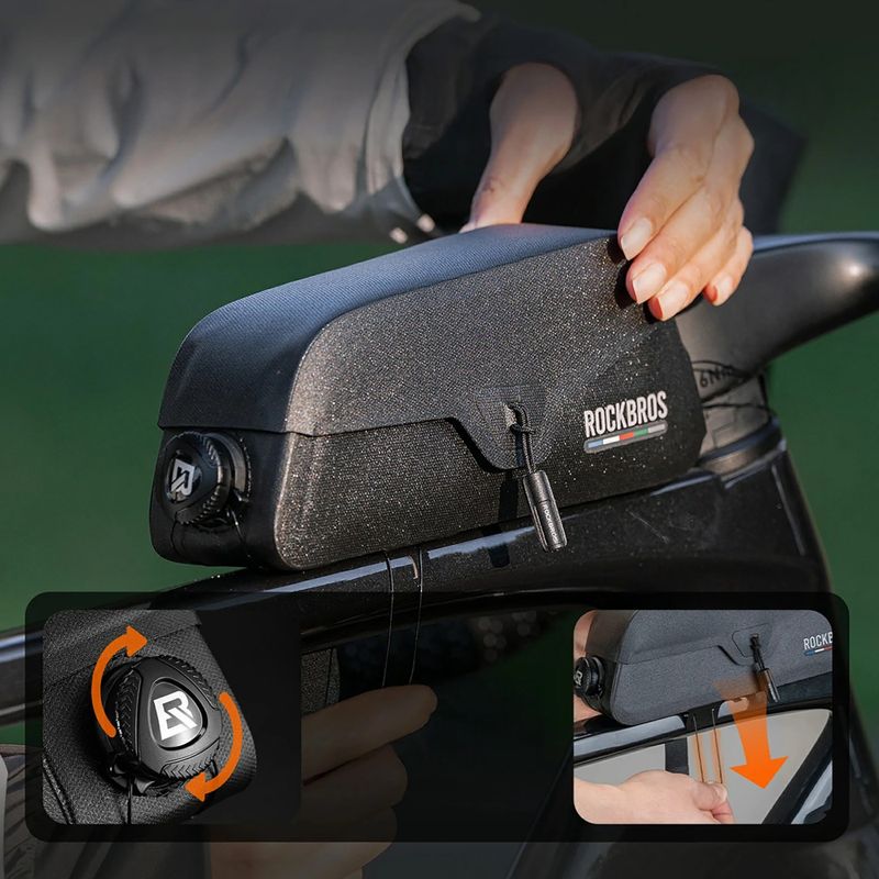 Чанта за велосипедна рамка Rockbros 30120123002 Road to Sky Frame Bag Magnetic L 0,9 l black 3