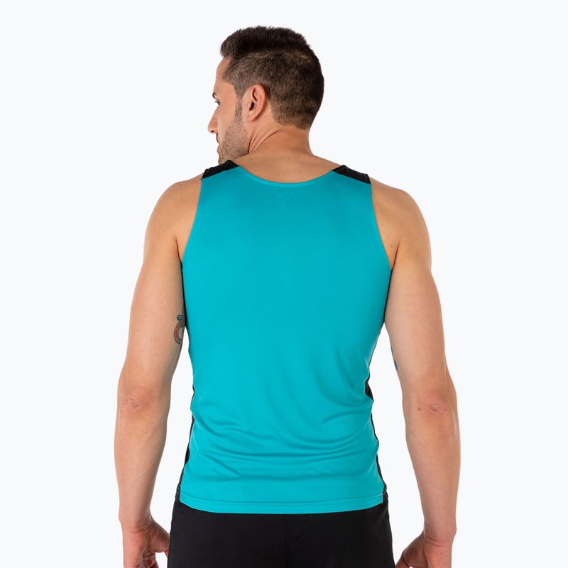 Мъжка тениска за бягане Joma Record II Tank Top turquoise/black 3