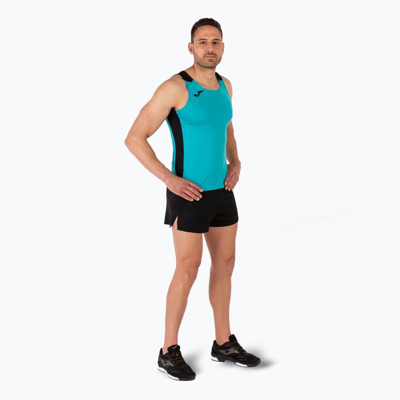 Мъжка тениска за бягане Joma Record II Tank Top turquoise/black 4
