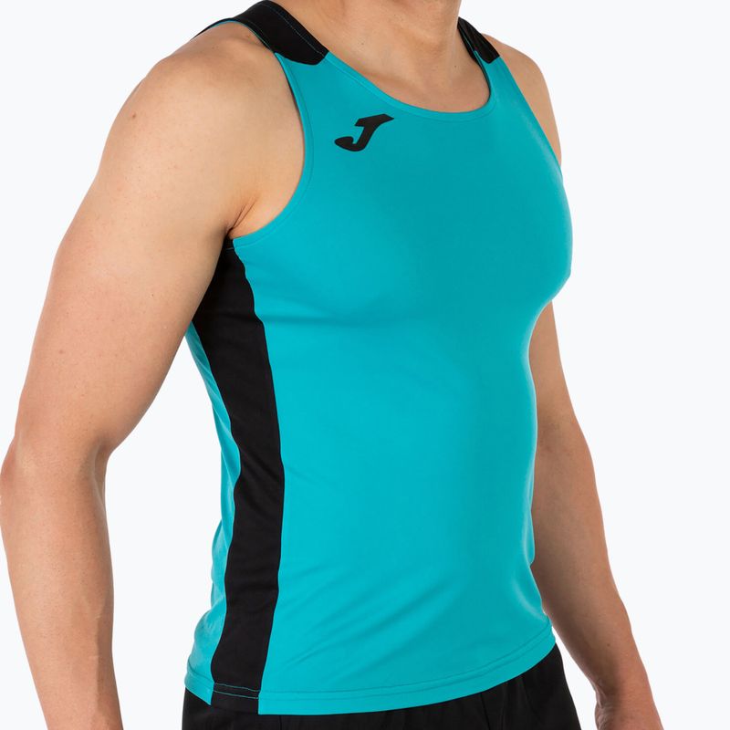 Мъжка тениска за бягане Joma Record II Tank Top turquoise/black 5