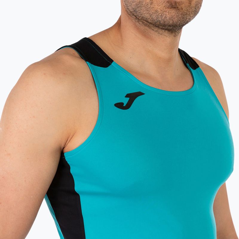 Мъжка тениска за бягане Joma Record II Tank Top turquoise/black 6