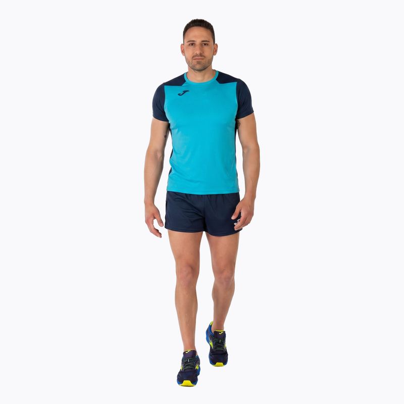 Мъжка тениска за бягане Joma Record II fluor turquoise/navy 14