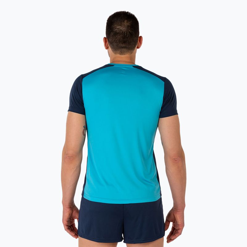 Мъжка тениска за бягане Joma Record II fluor тюркоаз/насиво 3
