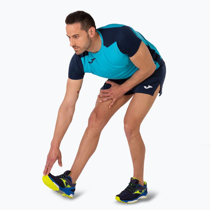 Мъжка тениска за бягане Joma Record II fluor turquoise/navy 6