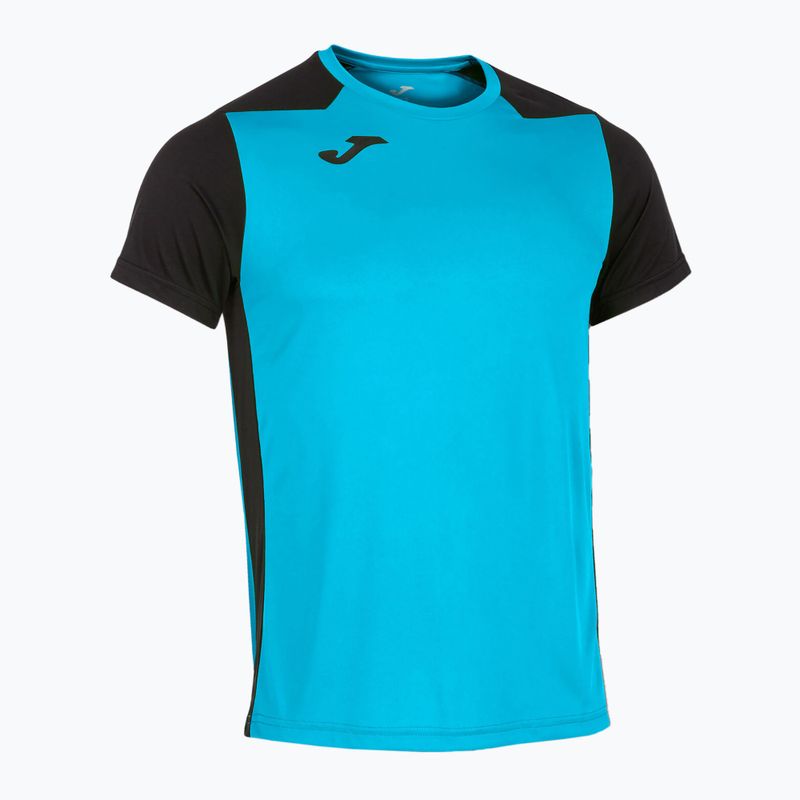 Мъжка тениска за бягане Joma Record II fluor тюркоаз/насиво 9