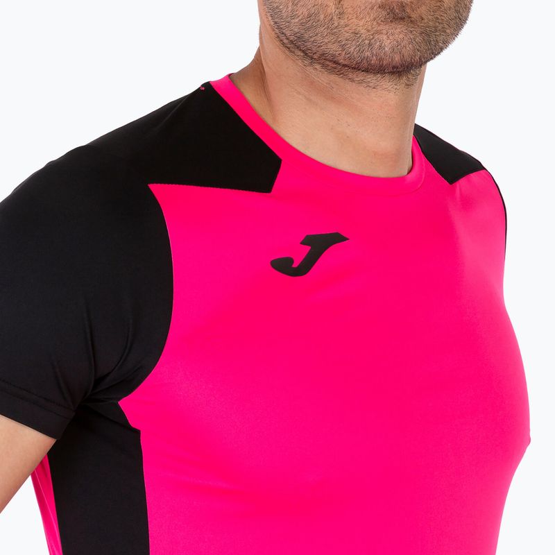 Мъжка тениска за бягане Joma Record II fluor розово/черно 5