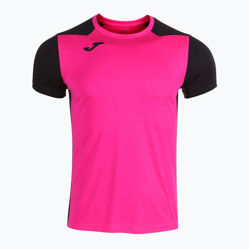 Мъжка тениска за бягане Joma Record II fluor розово/черно 9