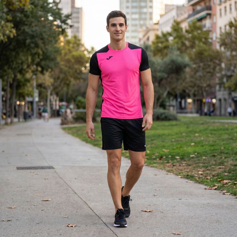 Мъжка тениска за бягане Joma Record II fluor pink/black 12