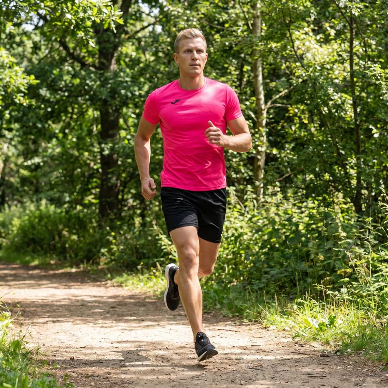 Мъжка тениска за бягане Joma Record II fluor pink 9