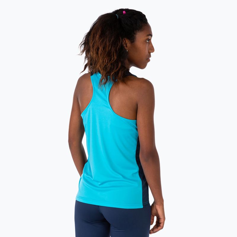 Дамска тениска за бягане Joma Record II Tank Top fluor turquoise/navy 4