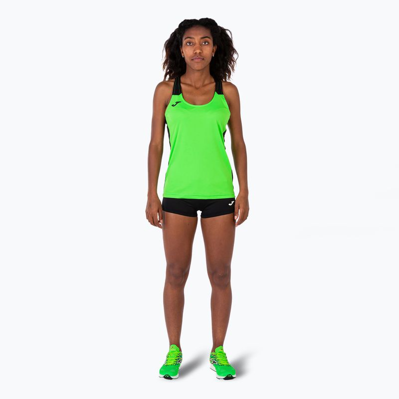 Дамска тениска за бягане Joma Record II Tank Top fluor green/black 2