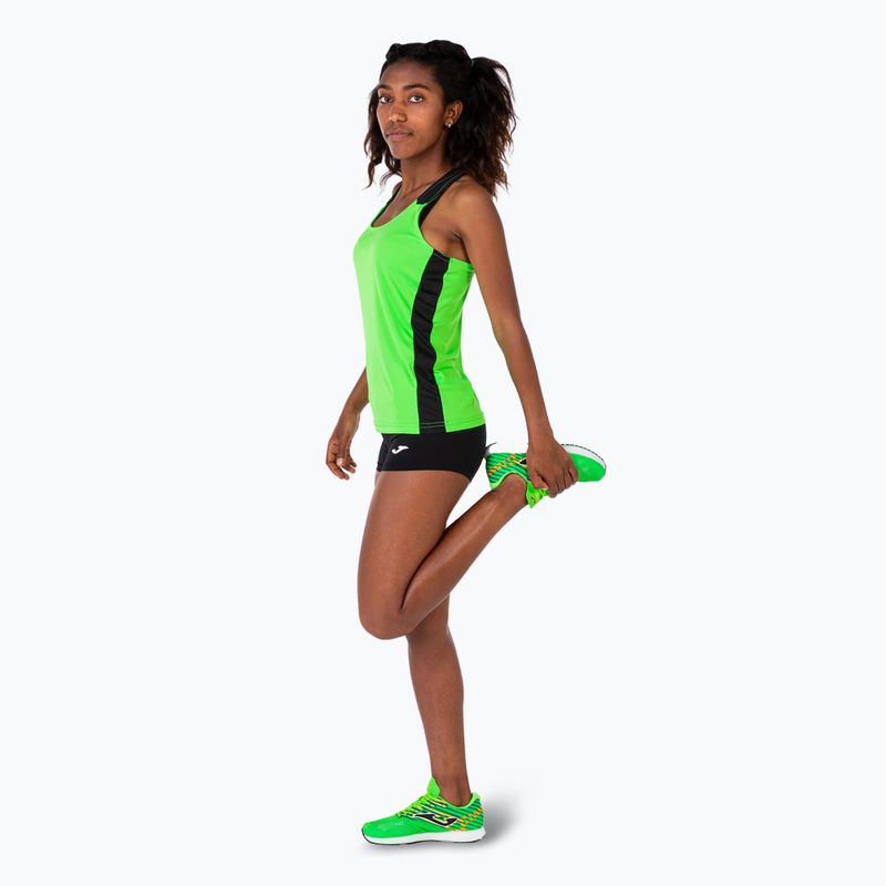 Дамска тениска за бягане Joma Record II Tank Top fluor green/black 5