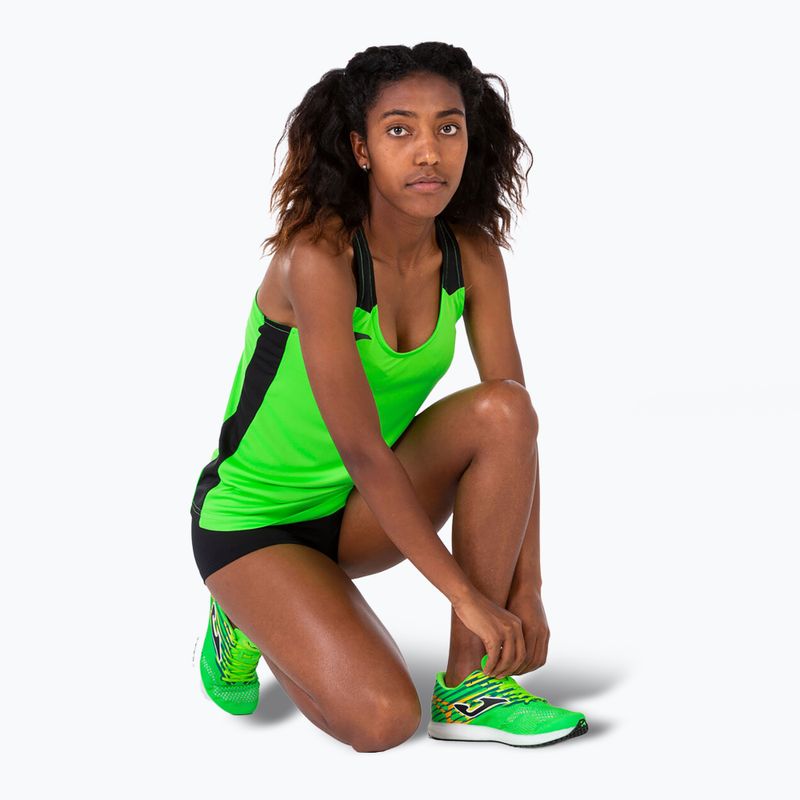 Дамска тениска за бягане Joma Record II Tank Top fluor green/black 6