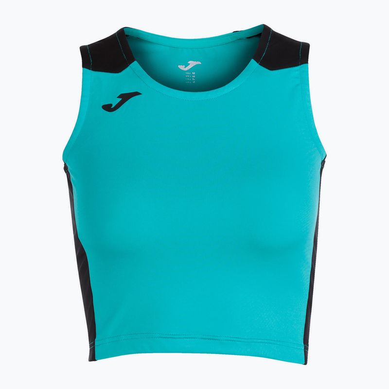 Дамска тениска за бягане Joma Record II Top тюркоазено/черно