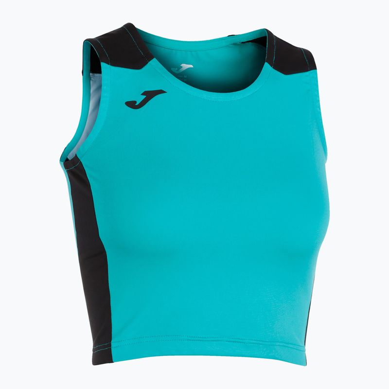 Дамска тениска за бягане Joma Record II Top тюркоазено/черно 2