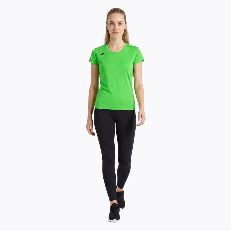 Дамска тениска за бягане Joma Record II fluor green 2